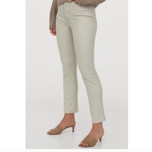 NWOT H&M Cream faux leather pants